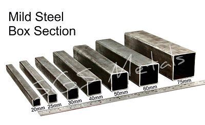 metal box sizes|lightweight steel box section.